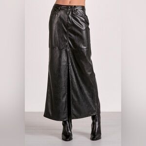 Elan - Women's Faux Leather Maxi Skirt XS New